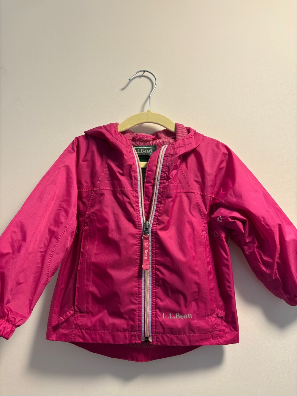 L.L. Bean Toddler Girls' Bright Pink Hooded Raincoat